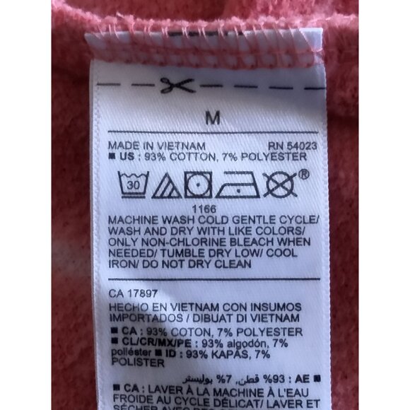 Old Navy Size Medium Sweatshirt Tie-Dye Long Sleeve In Pink & White - Picture 7 of 7